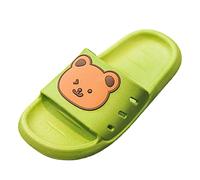 Claquettes Enfant Pantoufles Maison Enfants Douces avec Semelles -Dérapantes pour Intérieur et Extérieur Mode Garçons Filles (Green, 9.5 Toddler)