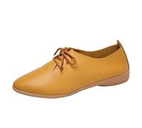 Claquettes Femme Basket Femme Confortable Femmes Dentelle Respirable Chaussures Chaussures décontractées Confortable Orthopédique Marche Basket Sneakers Respirantes Antidérapantes Jaune 36