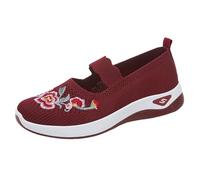 Claquettes Femme Basket Femme sans Lacets [À la et Confortable] Mocassins Plats en Cuir Souple pour Femmes, Pas légers, Marche élégante Confortable Orthopédique Marche Basquette Rouge 38