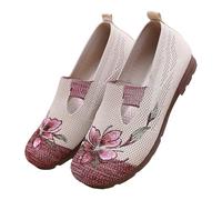 Claquettes Femme Basquette Femme [À la et Confortable] Mocassins Plats en Cuir Souple pour Femmes, Pas légers, Marche élégante Confortable Orthopédique Marche Basquette Respirantes Rouge 35