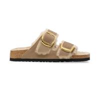 Sandales Marron Clair Pour Femmes Birkenstock Arizona Bb Shearling Leoi Narrow 1030384-tabacco-brown