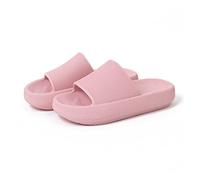 Claquettes Femme Chaussons Mode personnalité pantoufles été fond épais haute élastique en caoutchouc fond souple Couple hommes maison salle de bain bain sandales femmes Maison Chaussons Slide(Pink,39-