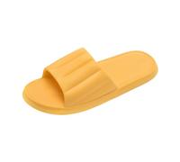 Claquettes Femme Chaussons Souples Femme Chaussons d'été en Caoutchouc Confortable Femme Sandale Plate Plage Chaussure Femme D'été Sliders Sandales Claquettes Semelle Epaisse (Yellow, 38)