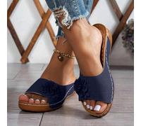 Claquettes Femme,Chaussure Femme ete,Sandale Femme été Mules Confortable en Cuir pour,Chaussures Orthopédiques Femme,Femme Sandale Mode Bout Ouvert Compensées,Plateforme Pantoufles
