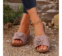 Claquettes Femme,Chaussure Femme ete,Sandale Femme été Mules Confortable en Cuir pour,Chaussures Orthopédiques Femme,Femme Sandale Mode Bout Ouvert Compensées,Plateforme Pantoufles