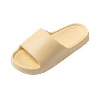 Claquettes Femme Claquette Ete Pantoufles Cloud Femme Chaussons d'été en Caoutchouc Confortable Femme Sandale Plate Claquette Piscine Claquette Douche Confortable Pantoufles Comfy Piscine (Yellow, 38)