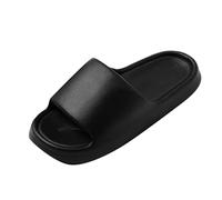 Claquettes Femme Claquette Ete Pantoufles Cloud Femme Chaussons d'été en Caoutchouc Confortable Femme Sandale Plate Claquette Piscine Claquette Douche Confortable Pantoufles Comfy Piscine (Black, 42)