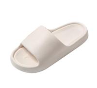 Claquettes Femme Claquette Ete Pantoufles Cloud Femme Chaussons d'été en Caoutchouc Confortable Femme Sandale Plate Claquette Piscine Claquette Douche Confortable Pantoufles Comfy Piscine (White, 42)