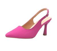 claquettes femme ete Sandales CompenséEs Femme éTé Sandales à Talons Hauts Minces à Boucle Peu Profonde En Cuir De Couleur Unie Pour Dames Respirantes Bout Ouvert Soutien Plantaire Rose vif 39