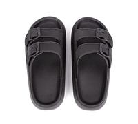 Claquettes Femme Personnalité de la mode fond épais pantoufles sandales tongs Couple été femmes en plein air intérieur sandales en plein air sandales Chaussons de Douche ( Color : Noir , Size : 37-38