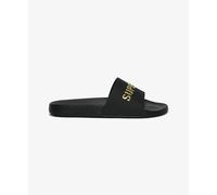 Superdry Claquettes Premium Metallic Femme Noir EU 38-39