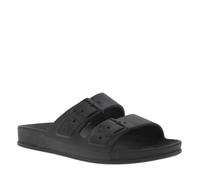 Claquettes - Marque - Talon plat - Noir effet usé blanc - Boucles fantaisies en relief 37