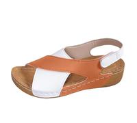 Claquettes orthopédiques élégantes pour femme - Sandales confortables à semelle souple - Sandales antidérapantes - Pour hallux valgus, plage, loisirs, loisirs, Orange, 37 EU