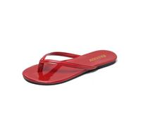 Claquettes Summer Women Fashion Sandals Flip Flops Thick Sole Solid Color Open Toe Casual Comfortable (Red, 38)