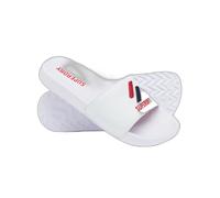Superdry Tongs Core Pool pour homme Blanc – Dessus synthétique, logo brodé et estampé S
