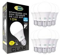 CLAR - Ampoule Crepusculaire 10W, Ampoules Automatiques, Interrupteur Crépusculaire, Ampoule Automatique a Detecteur Crépusculaire, Blanc Neutre (Pack 10)