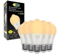 CLAR - Ampoule Detecteur de Mouvement E27, Ampoule Detecteur de Mouvement Interieur, 10W, Blanc Chaud 3000Kº (Pack 5)