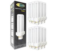 CLAR Ampoule Fluorescente Gemini D/E 13W 4000K G24q-1 Lumière Blanche Neutre CFL Professionnelle Tube Compact Haut Flux 4 Broches Remplacement Éclairage Technique Cuisine Bureau Atelier Précis