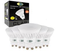 CLAR - Ampoule GU10 LED 10W Céramique, Ampoule GU10 LED, Spot LED GU10, Ampoule LED GU10, Ampoule LED GU10, Spot GU10 LED, Blanc Chaud 3000ºK (Pack 5)