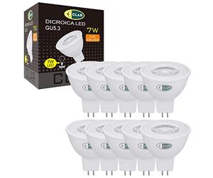 CLAR - Ampoule GU5.3 LED, LED 12V, MR16, Blanc Chaud 3000ºK (Pack 10)