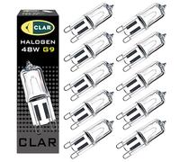 CLAR - Ampoule Halogène G9 48W pour Four, Lampadaire Halogène, Lampe 48W (Pack 10)