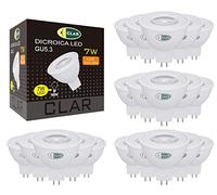 CLAR - Ampoule LED 12V 7W LED, Ampoule LED GU5.3, MR16 LED, Ampoule GU5.3, 50W-60W équivalent halogène, Ampoule LED 7W GU5.3 Dichroïque, Blanc Chaud 3000ºK (Pack 20)