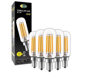 CLAR - Ampoule LED E14 4W 230V 3000K, Remplacement pour Hotte Aspirante, Réfrigérateur Whirlpool, Lumière Chaude, Format Compact Haute Température, Cuisine et Électroménager (Pack 5)