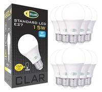 CLAR - Ampoule LED E27 4000K, Ampoule E27 100W, Ampoule LED E27 100W, Gros Culot à Vis, Lampe, 15W (Pack 10)