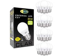 CLAR - Ampoule LED E27 8W, Petite Ampoule LED E27 6000K, Équivalent 60W-70W Blanc Froid 6000K (Pack 20)