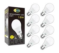 CLAR - Ampoule LED E27 Puissante 150W/120W, Économie d'Énergie, Blanc Froid 6000ºK 18W (Pack 8)