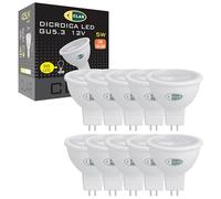 CLAR - Ampoule LED GU5.3 MR16 12 V, 5 W, 3000 K Blanc chaud, Non dimmable (Pack 10)