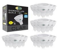 CLAR - Ampoule LED GU5.3 MR16 12 V, 5 W, 4000 K Blanc neutre, Non dimmable (Pack 20)