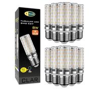 CLAR- Ampoule LED Tube E27 8W. Ampoule LED Gros Culot à Vis E27 LED 8W Équivalent à Ampoule Fluocompacte, Ampoules LEDS Diall E27 Blanc Chaud 3000ºK (Pack 10)
