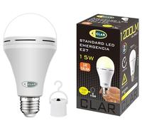 CLAR - Ampoule Rechargeable E27, Ampoule Sans Electricite, Ampoule, 15W, Sans USB (Pack 1)