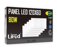CLAR - Dalle LED 120x60, Panneau 80W Blanc Froid 6000ºK, Dalle LED, Plaque LED, Plaque Lighting Panel (Pack 1)