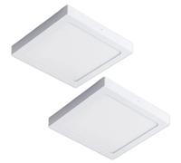 CLAR - Downlight LED surface carrée, plafonniers LED, Candeeiro Teto Cozinha, plafonnier de cuisine, Blanc Froid 6500ºK 24W (Pack 2)