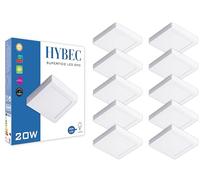 CLAR HYBEC- Luminaire Plafonnier, Plafonnier LED, Lustre Chambre, Neon LED, Bureau Blanc, Plafonnier LED Salle de Bain, Luminaire Plafonnier LED 20W (Pack 10)
