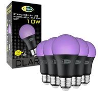CLAR - Lampe Noire UV Soirée Fluo 10W Socle Noir (Pack 5)