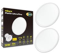 CLAR - Lot de 2 plafonniers pour salon, chambre à coucher, 30 cm, plafonnier LED rond, plafonnier 4000 K, plafonnier LED plat rond, blanc neutre 4000 K, 30 W