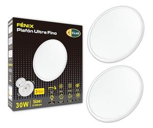 CLAR - Lot de 2 plafonniers pour salon, chambre à coucher, 30 cm, plafonnier LED rond, plafonnier 4000 K, plafonnier LED plat rond, blanc neutre 4000 K, 30 W