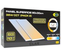 CLAR - Panneau LED 90x30, 36W, CCT Température de Couleur Réglable, Dalle LED, Plaque LED (Pack 2)