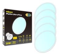 CLAR - Plafonnier LED 30 CM, Plafonnier LED Blanc Froid, Plafonnier LED Rond, Plafonnier LED Salon, Plafonnier LED Cuisine, Blanc Froid 6000K, 30W (Pack 5)