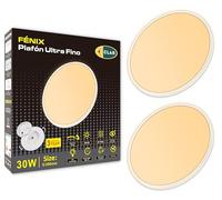 CLAR -Plafonnier LED 30 CM, Plafonnier LED Rond, Plafonnier Salle De Bain, Plafonnier LED Salon, Plafonnier LED Chambre, Plafonnier LED Cuisine, Blanc Chaud 3000K, 30W (Pack 2)