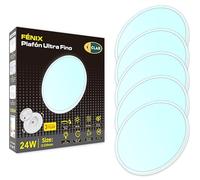 CLAR - Plafonnier LED Blanc Froid 6000K 24W (Pack 5) pour Salle de Bain, Salon, Chambre, Cuisine