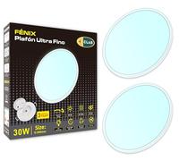 CLAR - Plafonnier LED plafond 30 cm, plafonnier LED lumière froide, plafonnier LED ultra mince, plafonnier lumineux, plafonnier LED plafond salle de bain, lumière froide 6000K, 30 W (Pack 2)