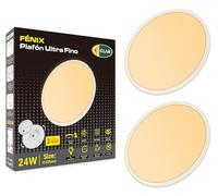 CLAR - Plafonnier LED pour Salle De Bain, Salon, Chambre, Cuisine - Blanc Chaud 3000K, 24W (Pack 2)