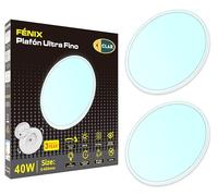 CLAR - Plafonnier pour salon, chambre à coucher, 40 cm, rond, LED, blanc froid 6000 K, 40 W (lot de 2)