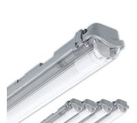 CLAR - Réglette LED Étanche 24W, Plafonnier LED 150 cm, 1 Tube non inclus (Pack 5)