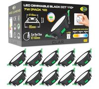 CLAR - Spot LED Encastrable Noir, Spots de Plafond, Spot LED Encastrable Salle de Bain, Spot LED Dimmable, Découpe Ø67-83mm, 7W CCT (Pack 10)