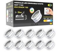 CLAR - Spot LED Encastrable Orientable Dimmable 6W, Module LED Extra Plat Ø50mm, Sélecteur De Température 110° (Pack 10)